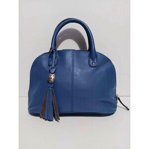 Tignanello Blue Leather Women's Hand Bag Purse 7"×10" ( Read....